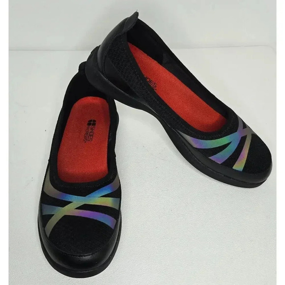 Shoes For Crews Women's Yogi Style - Size: 9.5 Black RAINBOW STRIPE Slip-on - Picture 1 of 11